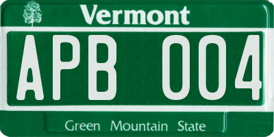 VT license plate APB004