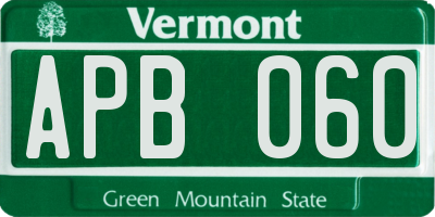 VT license plate APB060