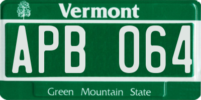 VT license plate APB064