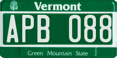 VT license plate APB088