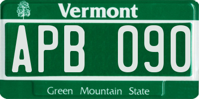 VT license plate APB090