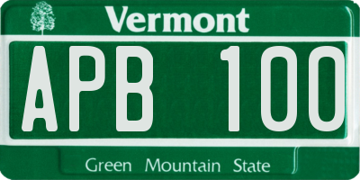 VT license plate APB100