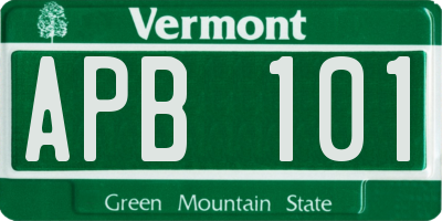 VT license plate APB101