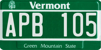 VT license plate APB105