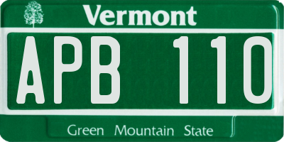 VT license plate APB110