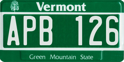 VT license plate APB126