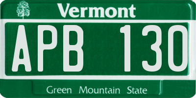 VT license plate APB130