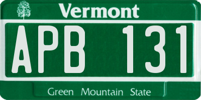 VT license plate APB131