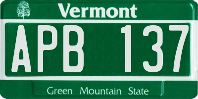 VT license plate APB137