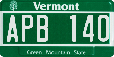 VT license plate APB140