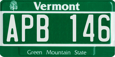 VT license plate APB146