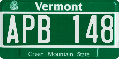 VT license plate APB148