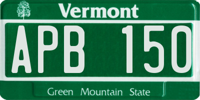 VT license plate APB150