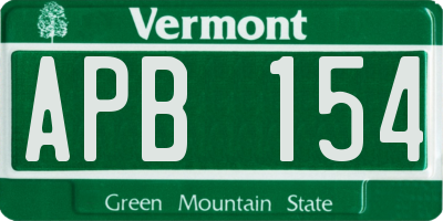 VT license plate APB154