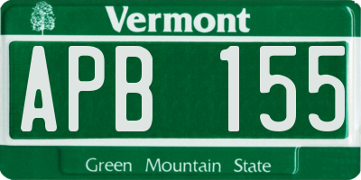 VT license plate APB155
