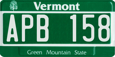 VT license plate APB158