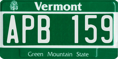 VT license plate APB159