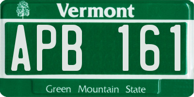 VT license plate APB161