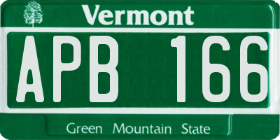 VT license plate APB166