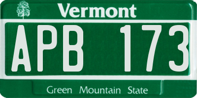 VT license plate APB173