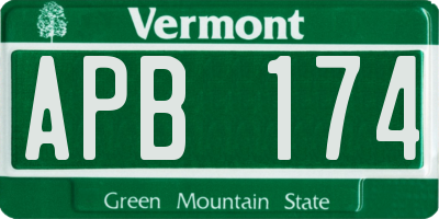 VT license plate APB174