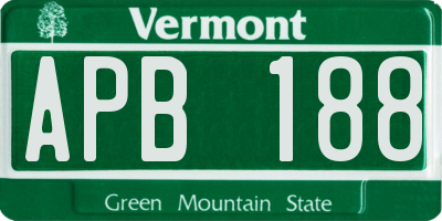 VT license plate APB188
