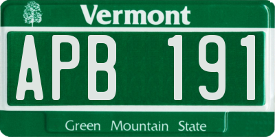 VT license plate APB191