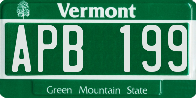 VT license plate APB199