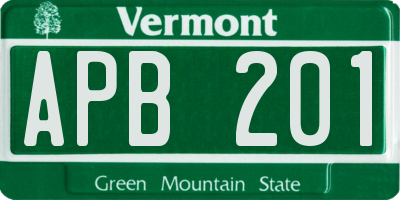 VT license plate APB201