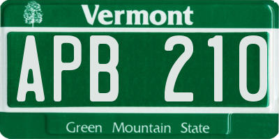 VT license plate APB210