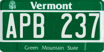 VT license plate APB237