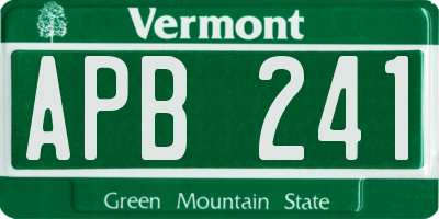 VT license plate APB241