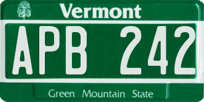 VT license plate APB242