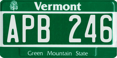VT license plate APB246