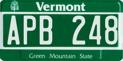 VT license plate APB248