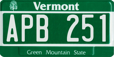 VT license plate APB251