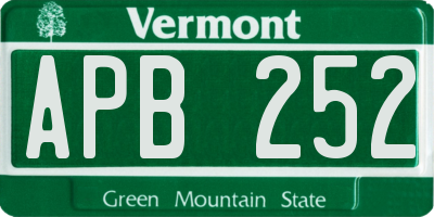 VT license plate APB252