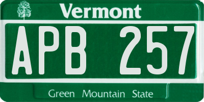 VT license plate APB257