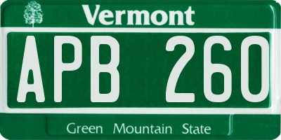 VT license plate APB260