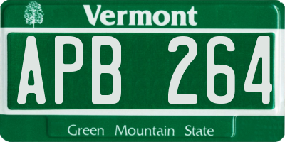 VT license plate APB264