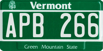 VT license plate APB266