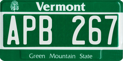 VT license plate APB267