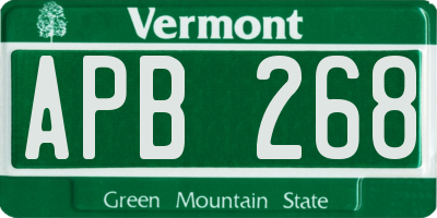 VT license plate APB268