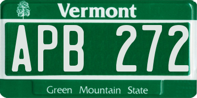 VT license plate APB272