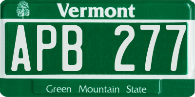 VT license plate APB277