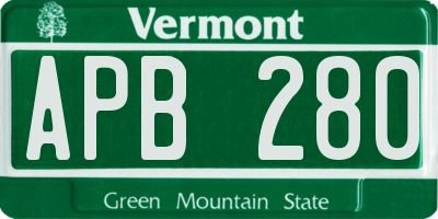 VT license plate APB280