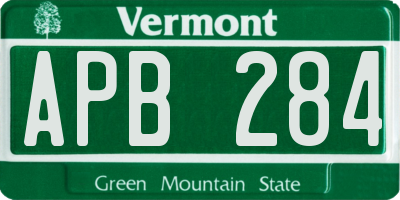VT license plate APB284