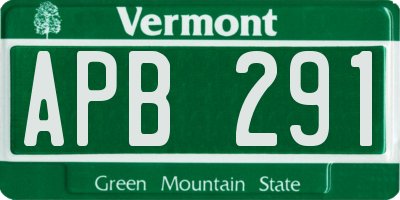 VT license plate APB291