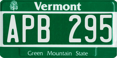 VT license plate APB295