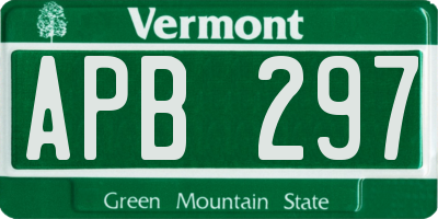 VT license plate APB297